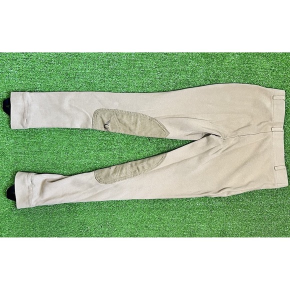 Tuff Rider Youth Equestrian Riding Tights SZ 14 Breeches (3) Khaki Riding Pants - Picture 6 of 16